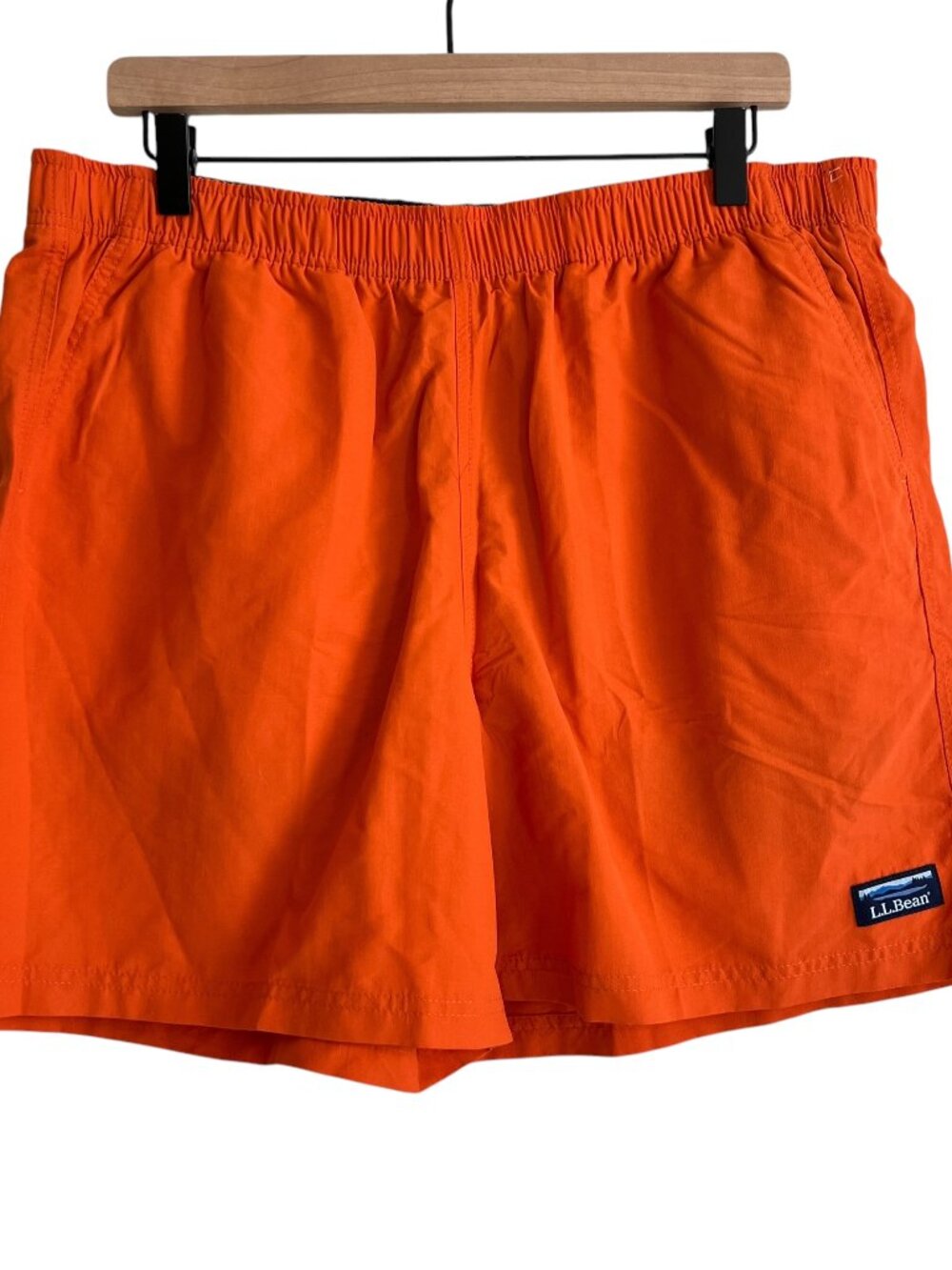 L.L. Bean Orange Supplex Nylon 6" Sport Swim Shorts
